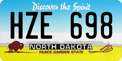 ND license plate HZE698