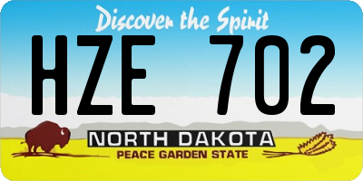 ND license plate HZE702