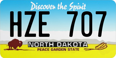 ND license plate HZE707