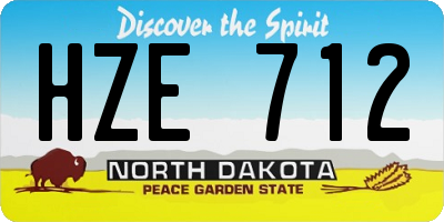 ND license plate HZE712
