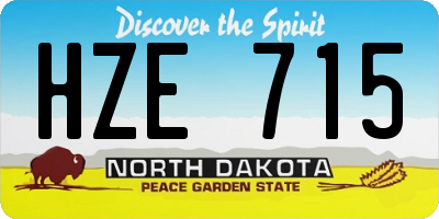 ND license plate HZE715