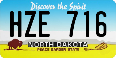 ND license plate HZE716