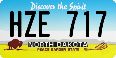 ND license plate HZE717