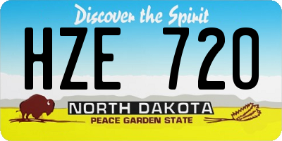 ND license plate HZE720