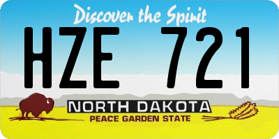 ND license plate HZE721