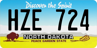 ND license plate HZE724