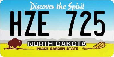 ND license plate HZE725