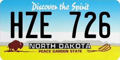 ND license plate HZE726