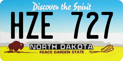 ND license plate HZE727
