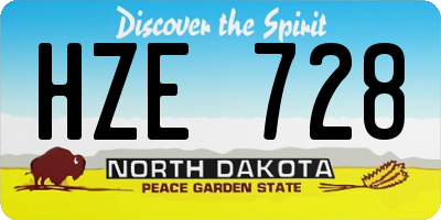 ND license plate HZE728