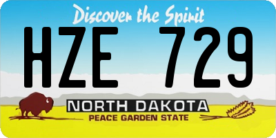 ND license plate HZE729