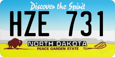 ND license plate HZE731
