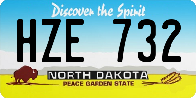 ND license plate HZE732