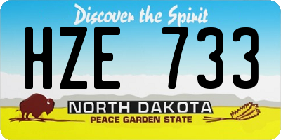 ND license plate HZE733