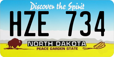 ND license plate HZE734