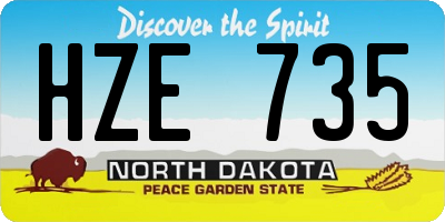ND license plate HZE735
