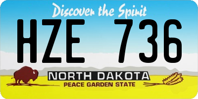ND license plate HZE736