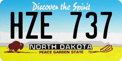 ND license plate HZE737