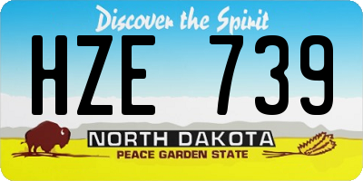 ND license plate HZE739