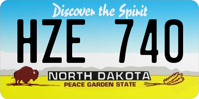 ND license plate HZE740