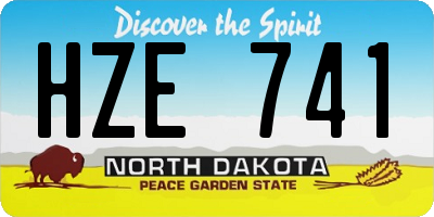 ND license plate HZE741