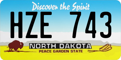 ND license plate HZE743