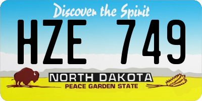 ND license plate HZE749
