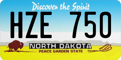 ND license plate HZE750