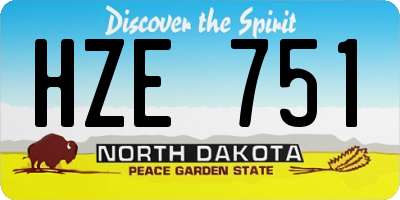 ND license plate HZE751