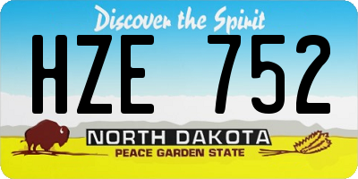 ND license plate HZE752