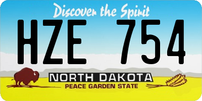 ND license plate HZE754