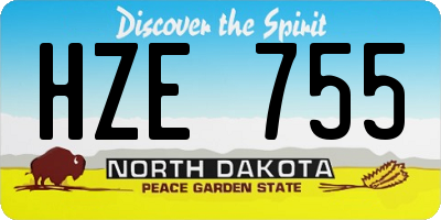 ND license plate HZE755