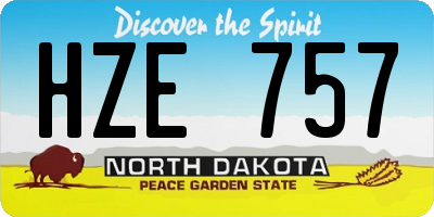 ND license plate HZE757