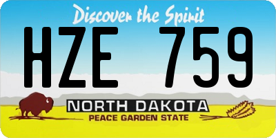 ND license plate HZE759