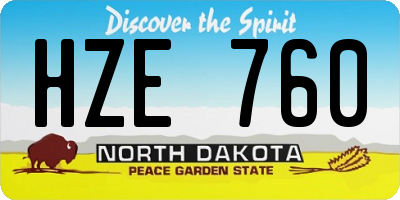 ND license plate HZE760