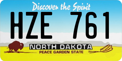 ND license plate HZE761