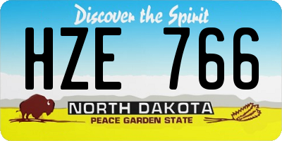 ND license plate HZE766