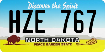 ND license plate HZE767