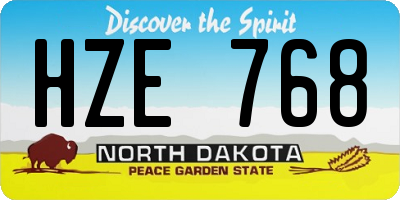 ND license plate HZE768