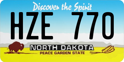 ND license plate HZE770