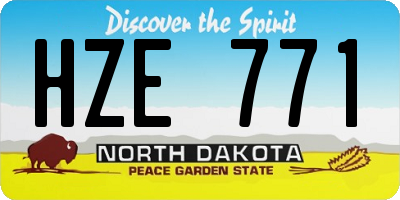 ND license plate HZE771