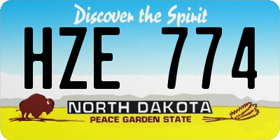 ND license plate HZE774