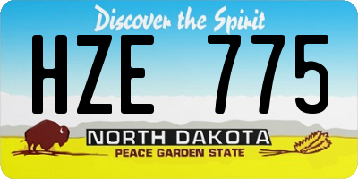 ND license plate HZE775