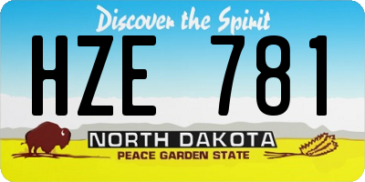 ND license plate HZE781