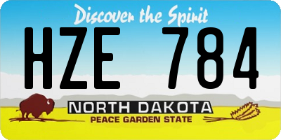 ND license plate HZE784