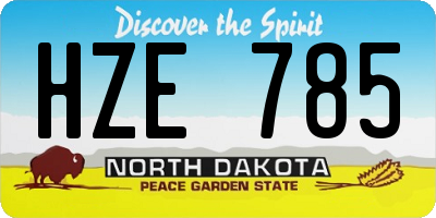 ND license plate HZE785