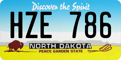 ND license plate HZE786