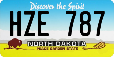 ND license plate HZE787