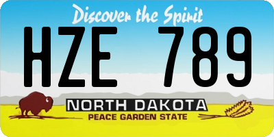 ND license plate HZE789
