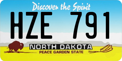 ND license plate HZE791